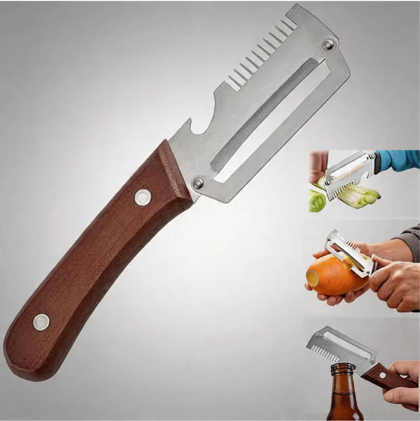 3-in-1 Stainless Steel Peeler with Bottle Opener - photo 2