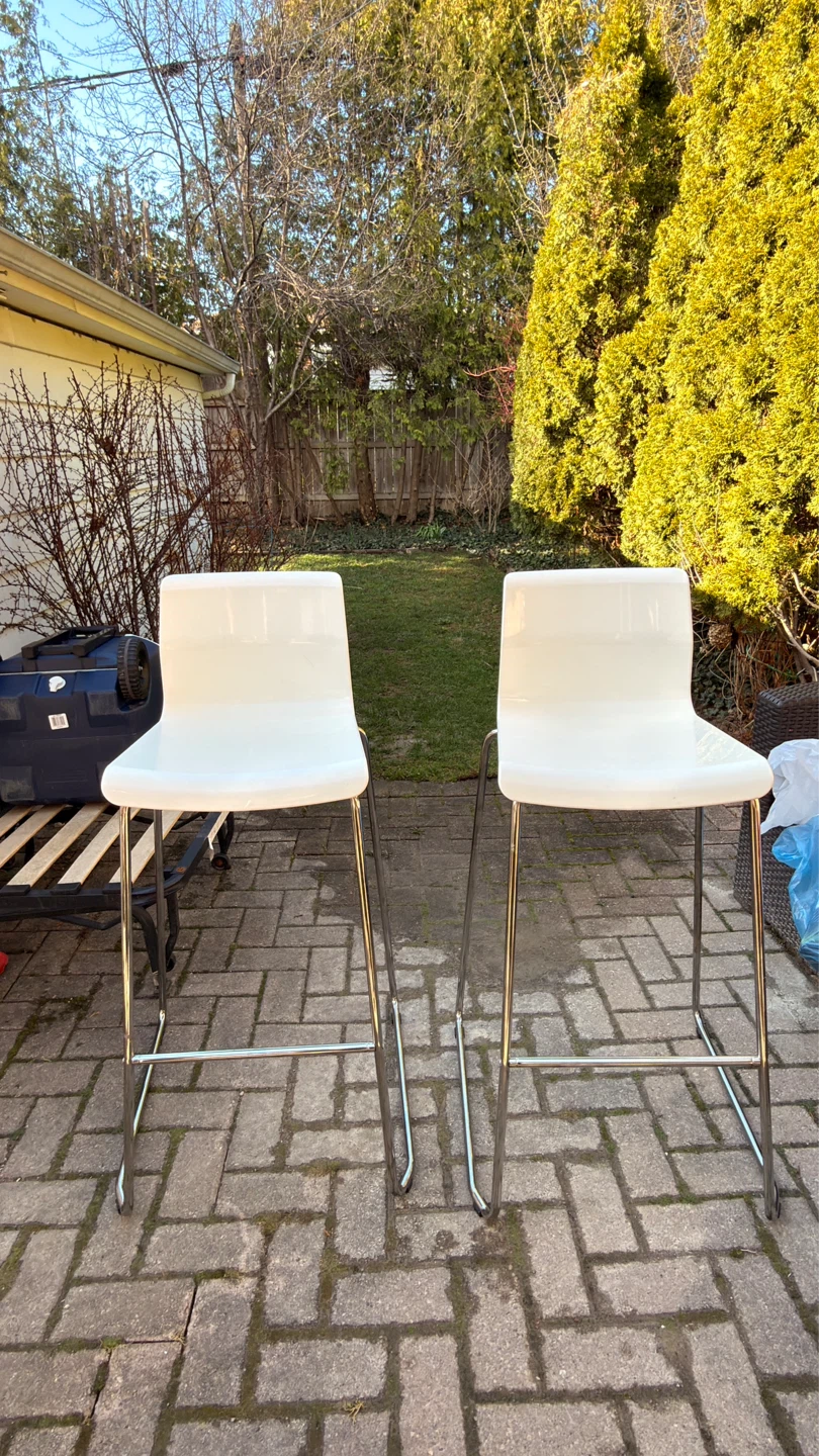 White Bar Stools - Set of 2 - photo 2