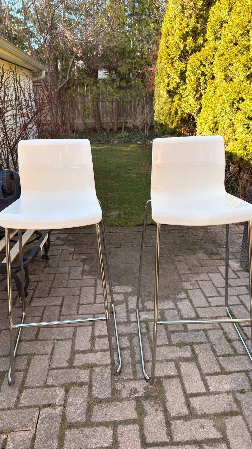White Bar Stools - Set of 2