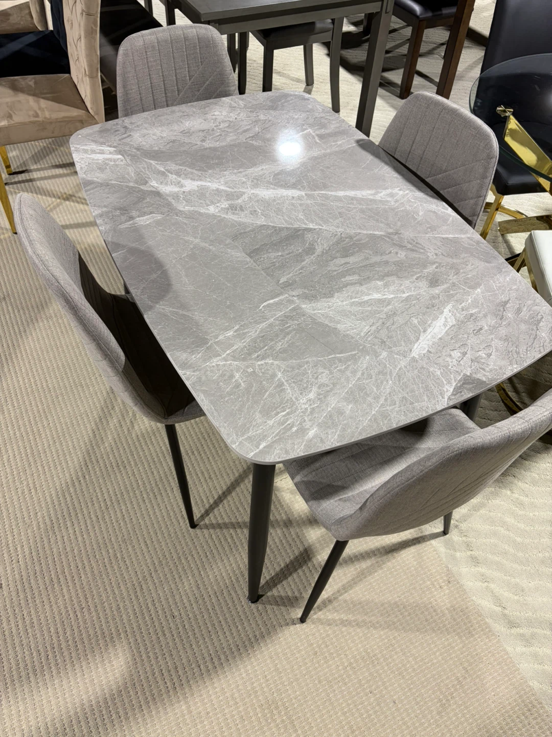 Grey Dining table with 4 chairs