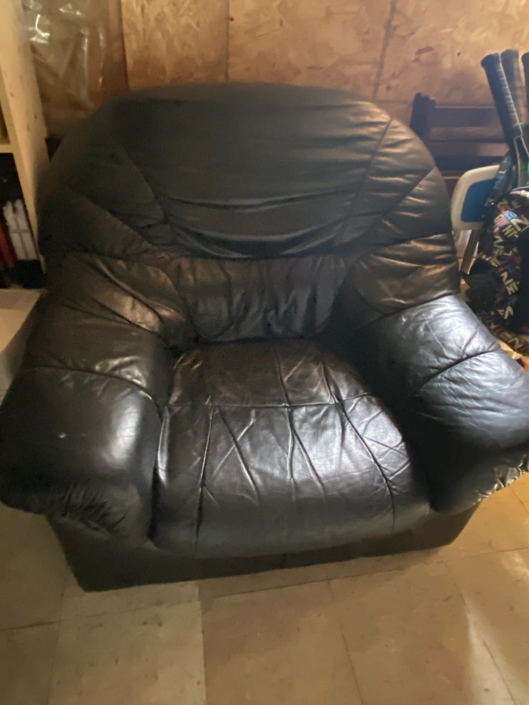 Brown Leather Armchair - Used but Good Condition