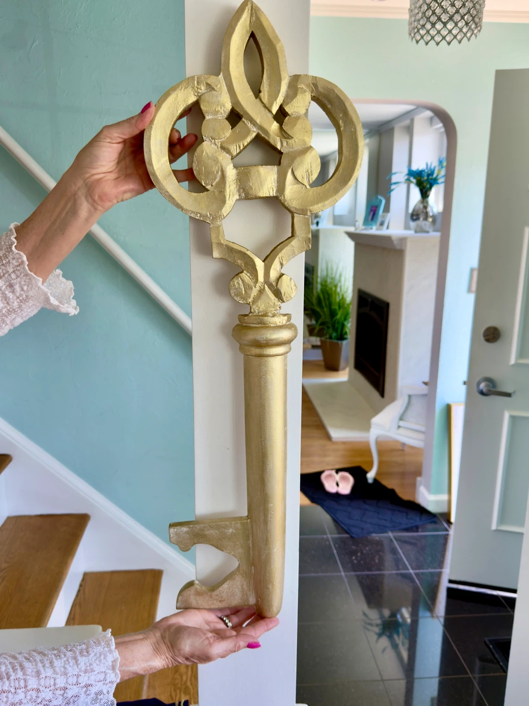 LARGE GOLD WOODEN WALL DECOR