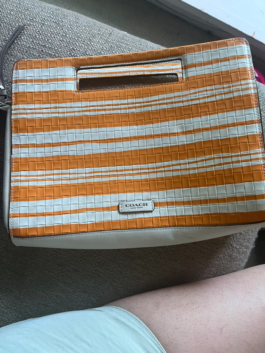 Coach Women Clutch Bag Orange/White