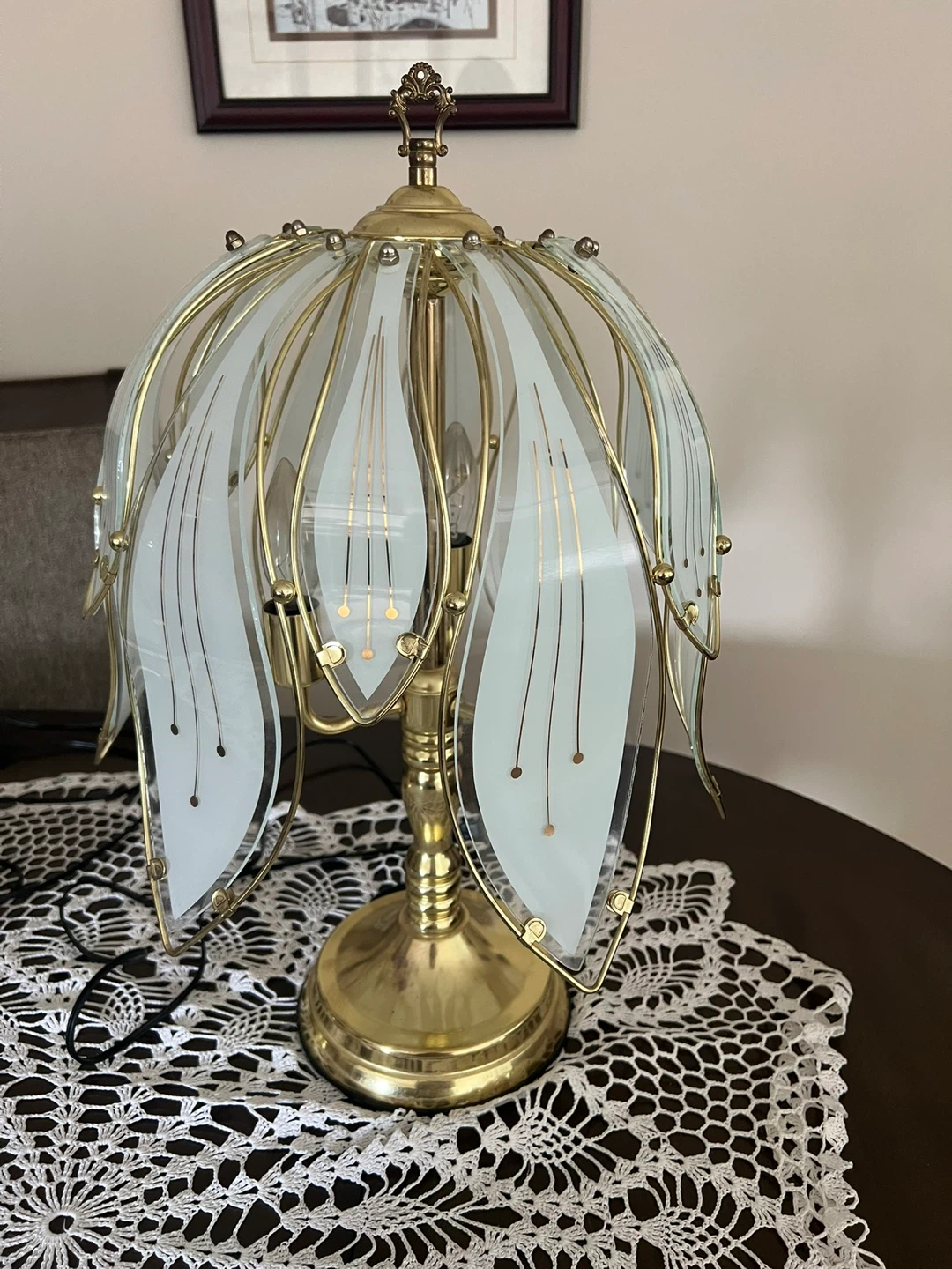 Vintage Lotus Flower Touch Lamp (Set) - photo 2