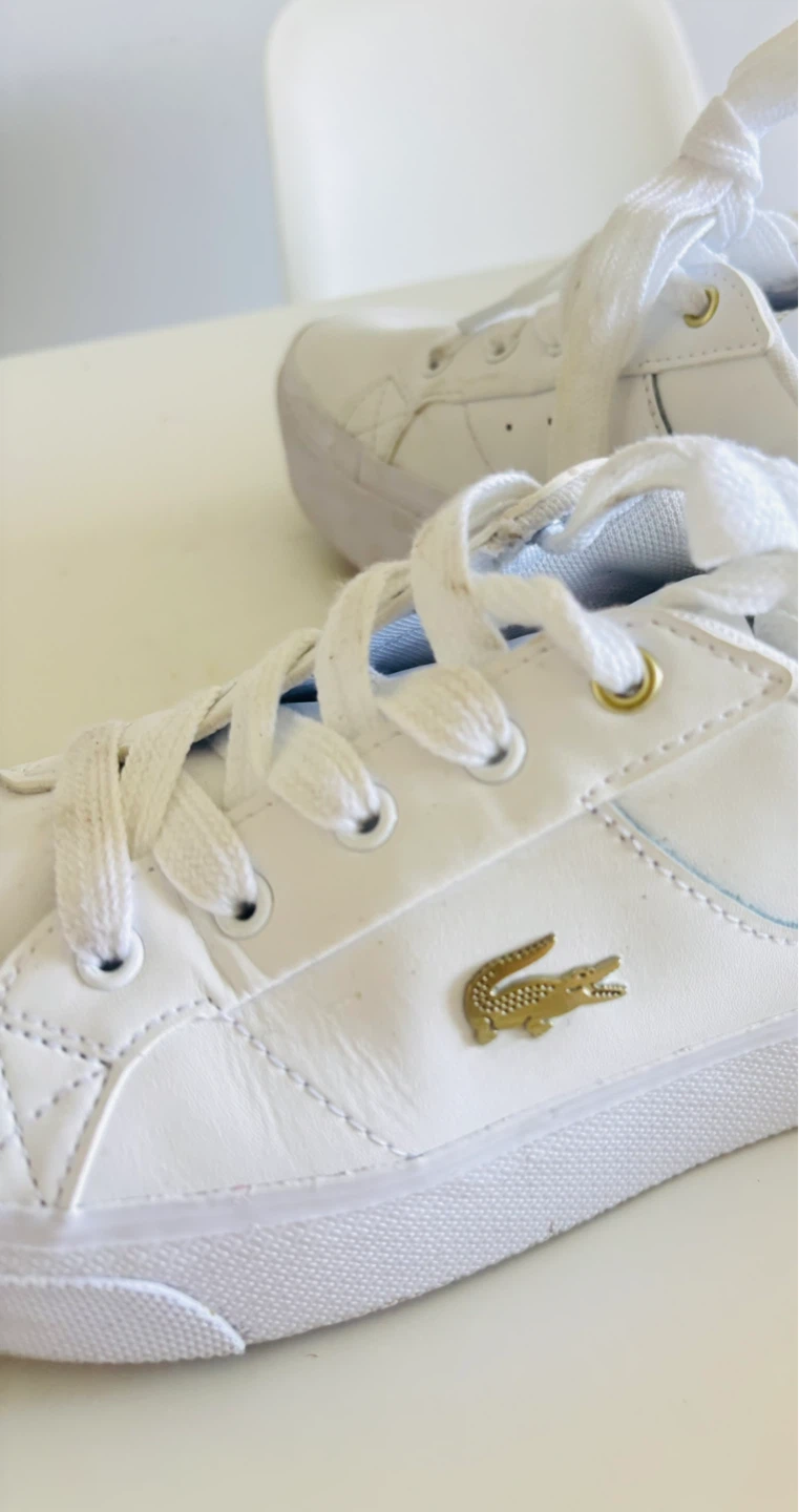 White Lacoste Women's Sneakers - Size 6.5 - photo 3