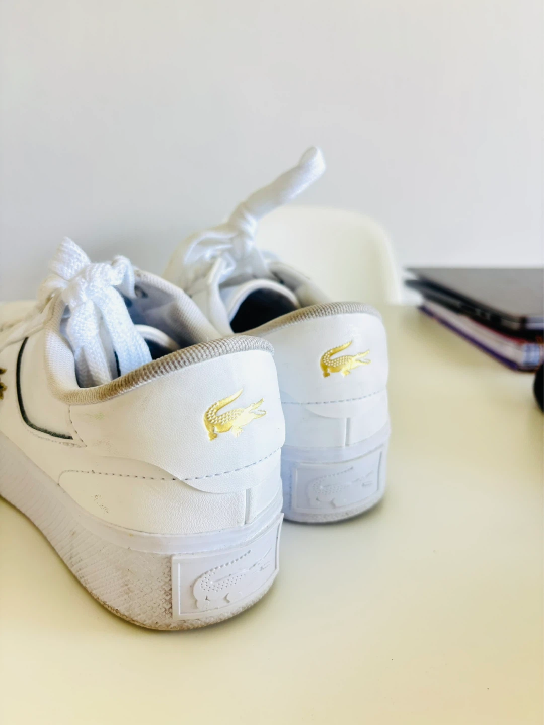 White Lacoste Women's Sneakers - Size 6.5 - photo 2