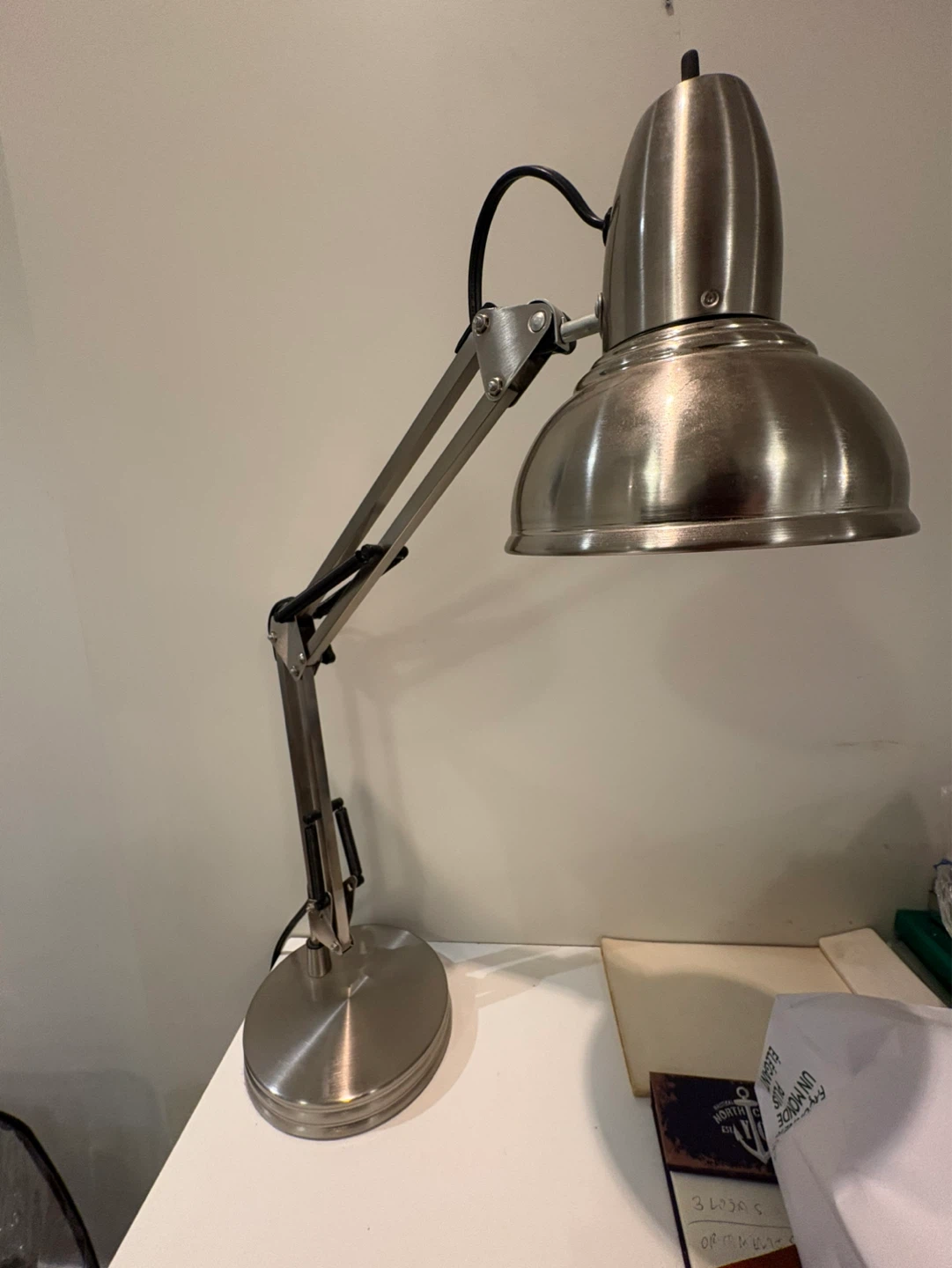 Modern Adjustable Desk Lamp – Brushed Nickel Finish