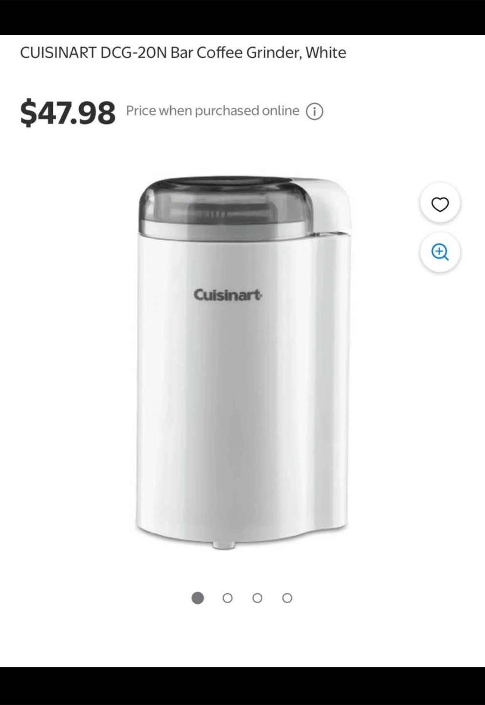Retails $50 Cuisinart DCG-20N Bar Coffee Grinder - White