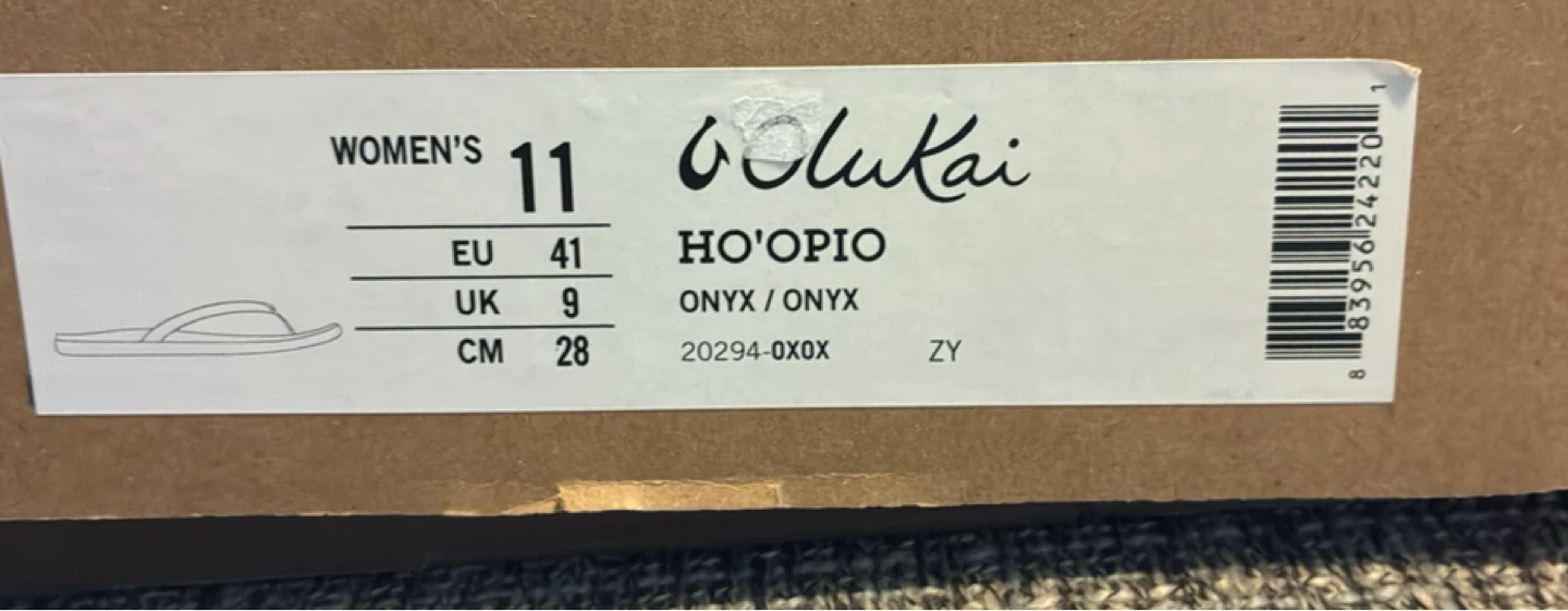 New OluKai Ho'opio Women's Flip Flops - Onyx/Onyx - Size 11 - photo 4