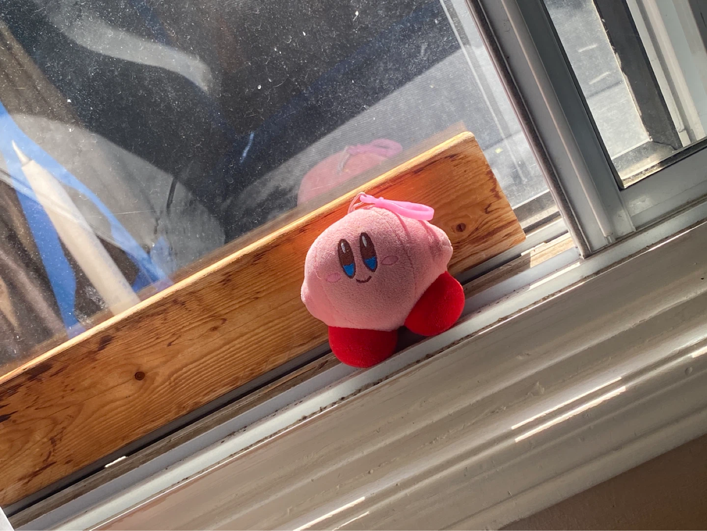 Kirby Plush Toy with Pink Clip