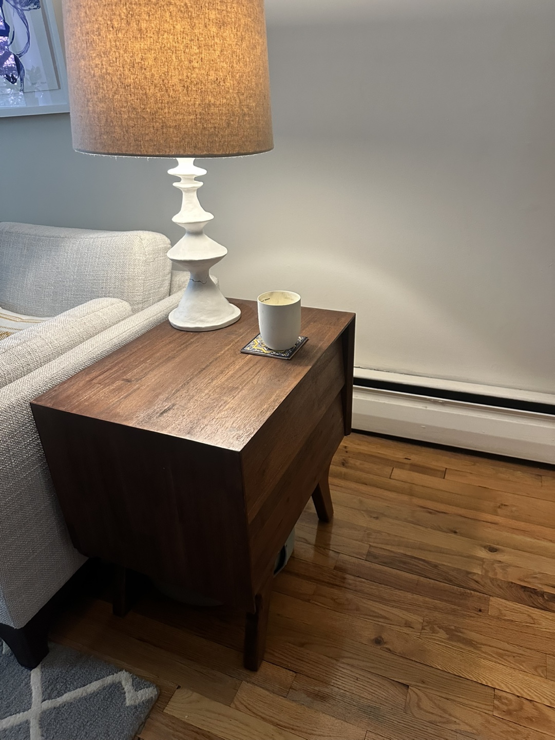 Wooden Nightstand with Two Drawers - photo 2