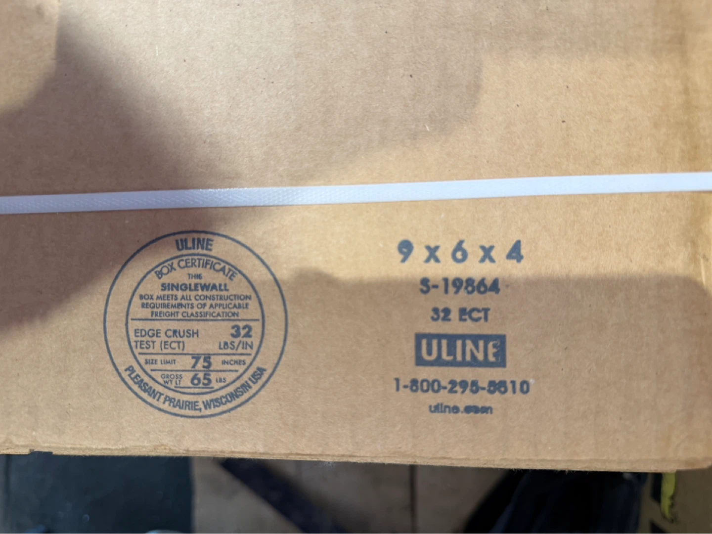 Uline 9" x 6" x 4" Shipping Boxes - 32 ECT Single Wall