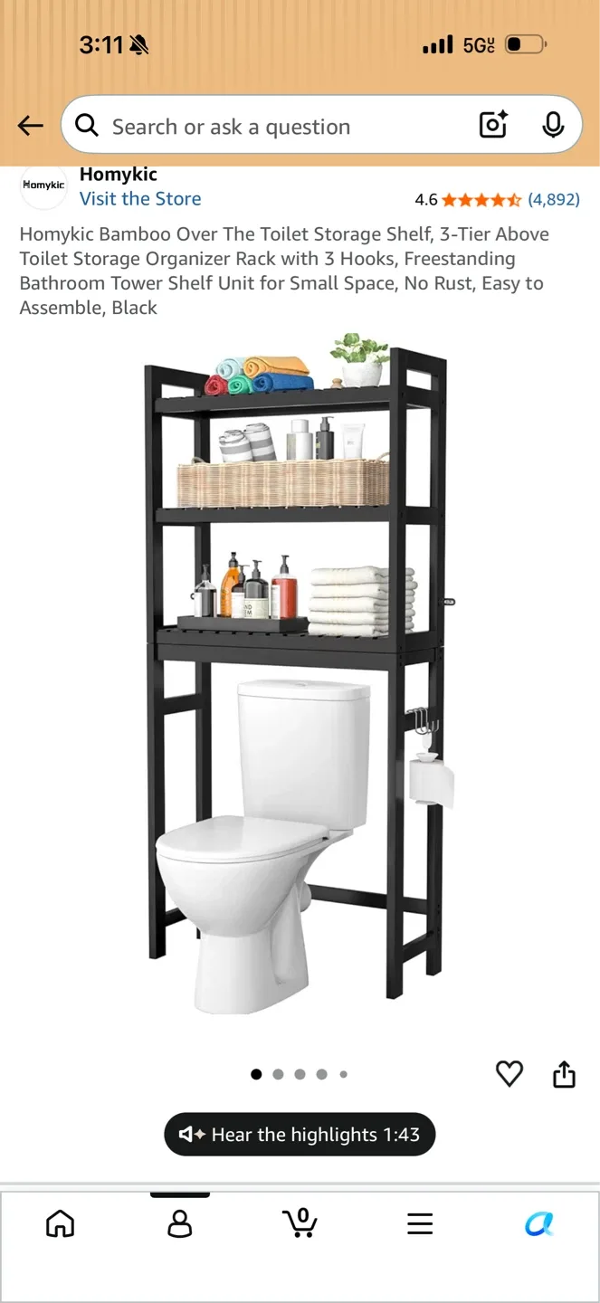 Over The Toilet Storage Shelf - photo 2