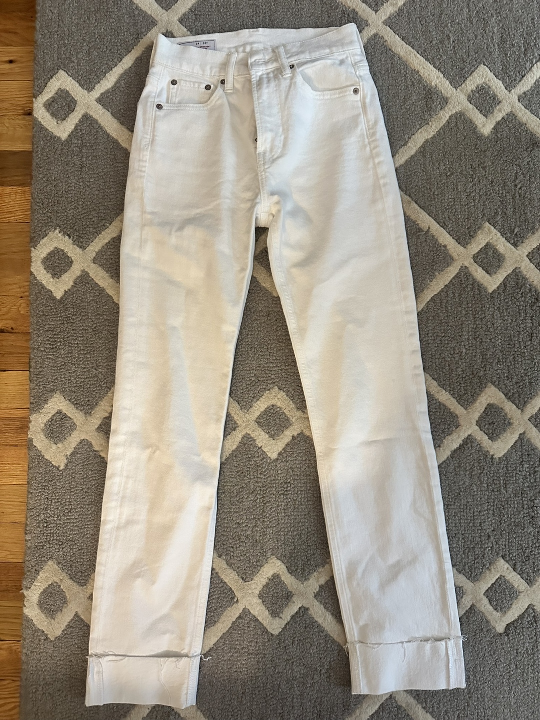 GAP '90s Straight High Rise White Jeans