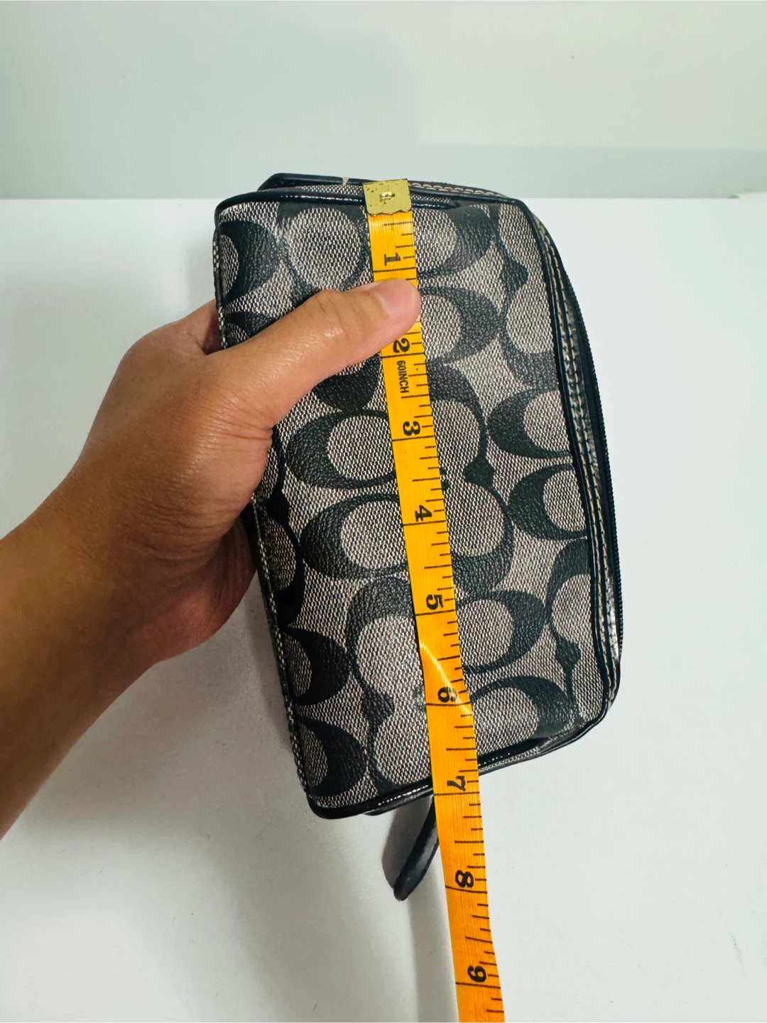 Coach Signature C Monogram Wristlet Pouch