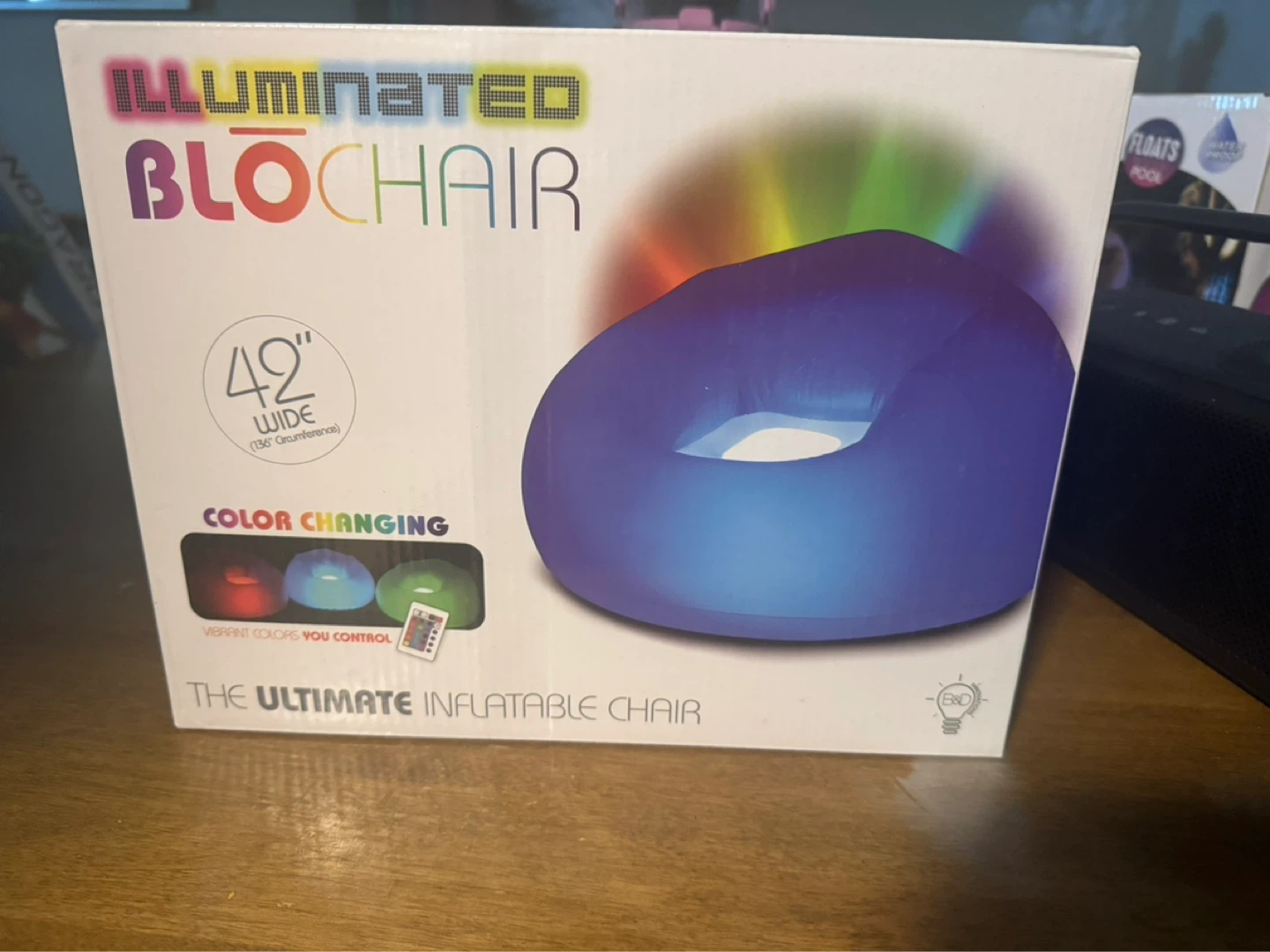 B&D BLOCHAIR Illuminated Floating Inflatable Bean Bag Chair
