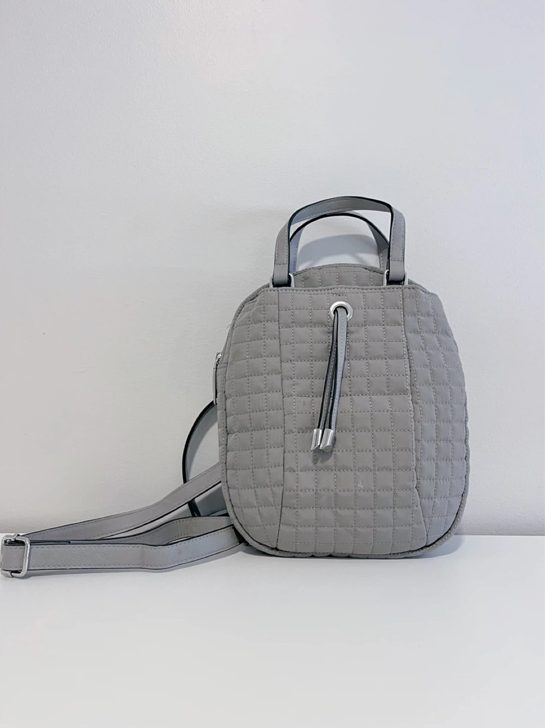 MAX STUDIO Quilted Grey Small Backpack