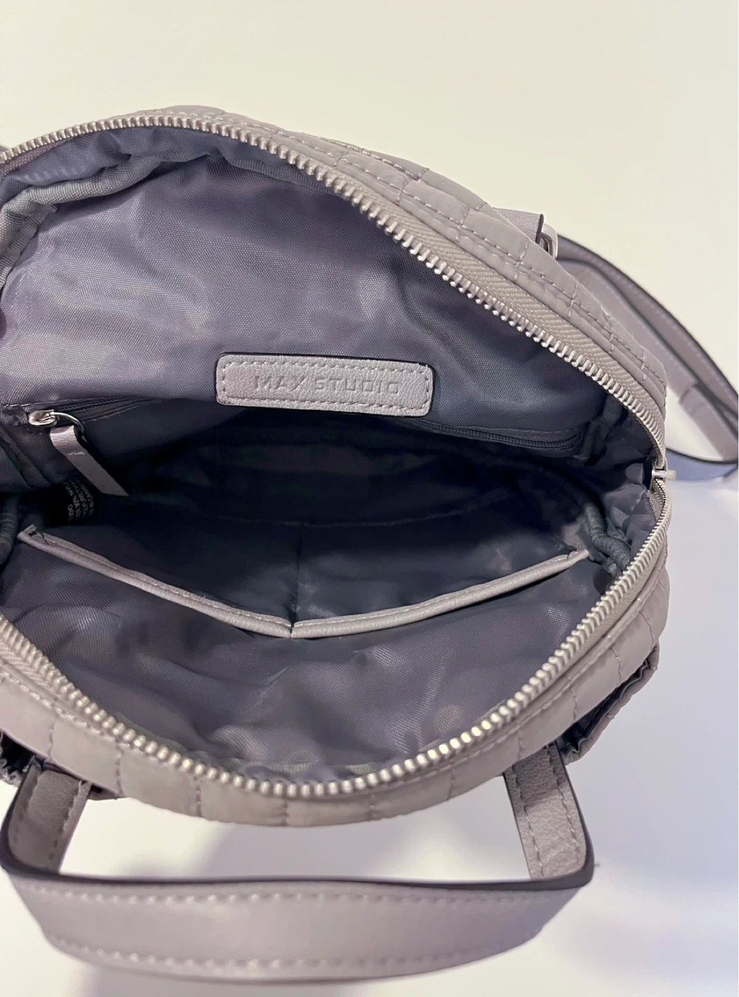 MAX STUDIO Quilted Grey Small Backpack - photo 3