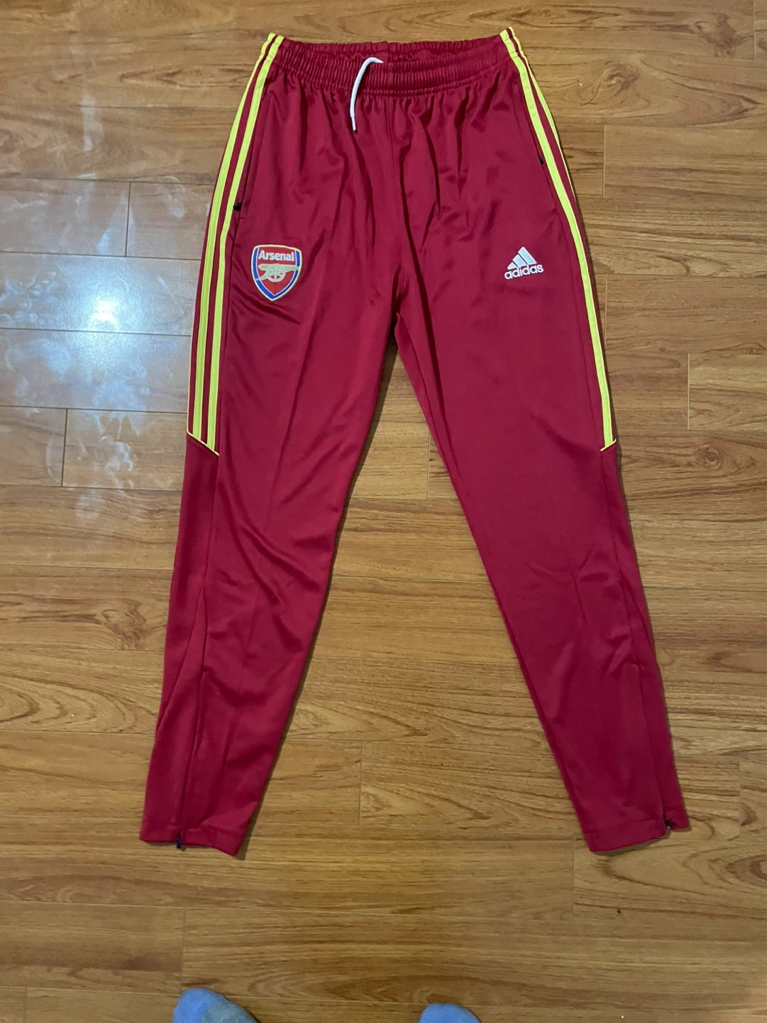 Adidas Arsenal FC Track Pants Red Yellow Striped - photo 2