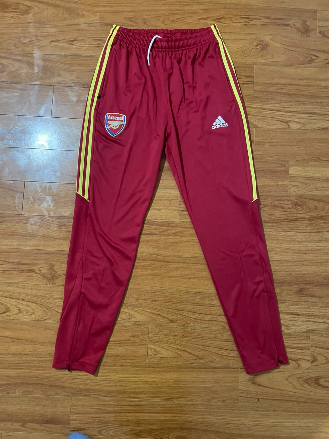 Adidas Arsenal FC Track Pants Red Yellow Striped - photo 3