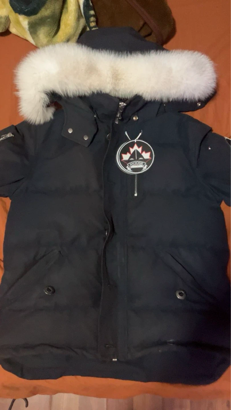 Moose Knuckles Black Down Parka Jacket