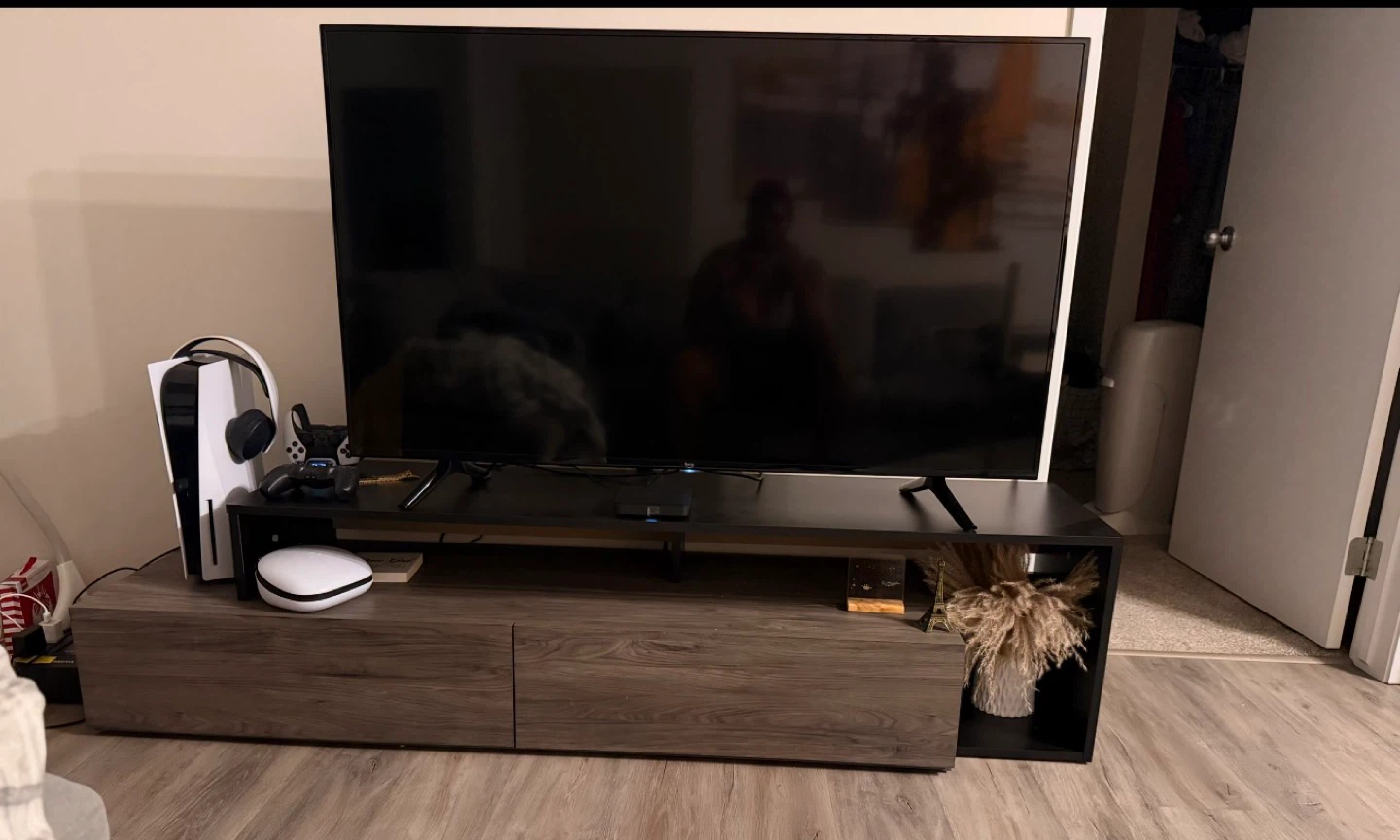 Modern TV Stand with Storage - 70" Wide