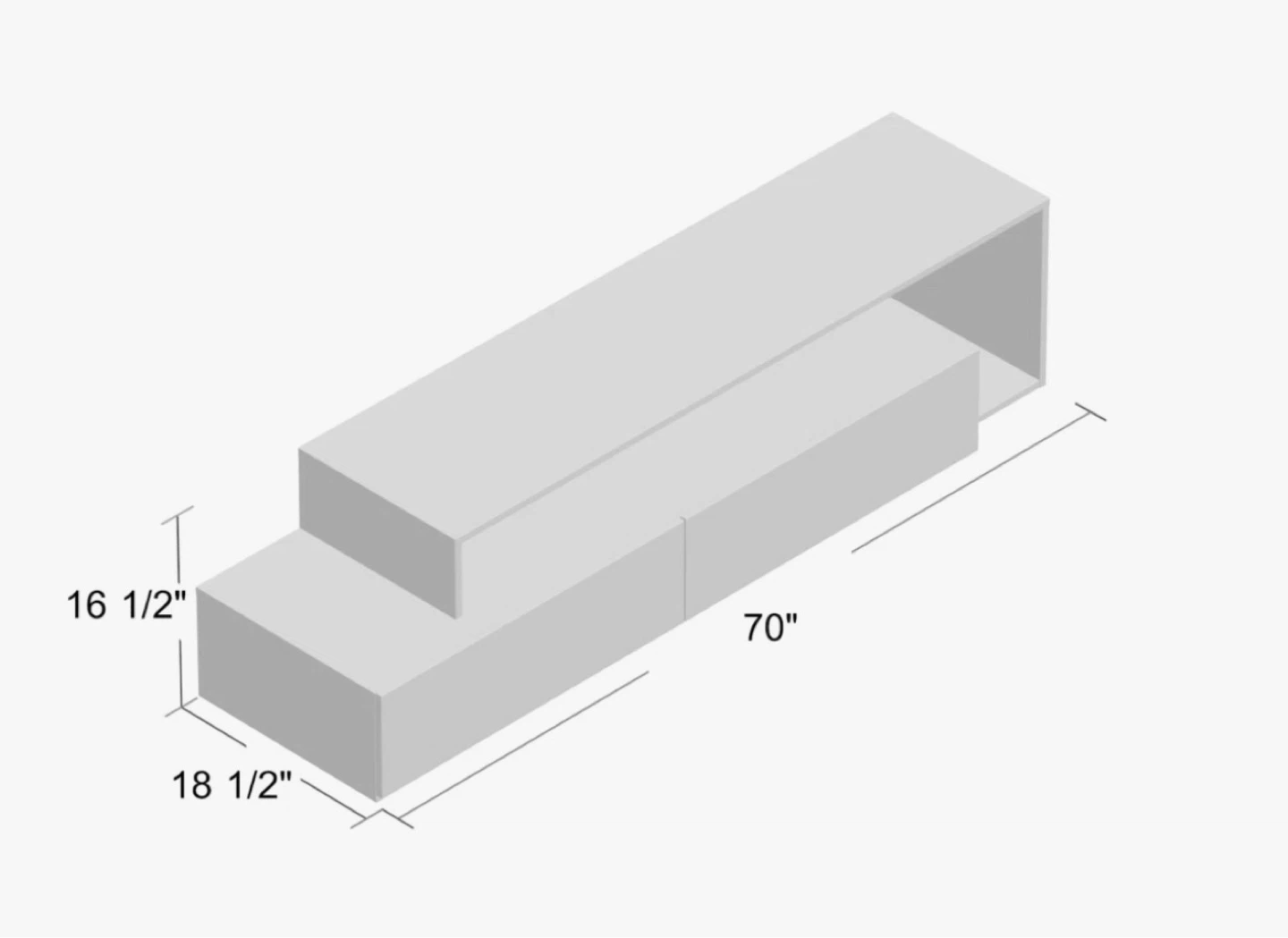 Modern TV Stand with Storage - 70" Wide - photo 3