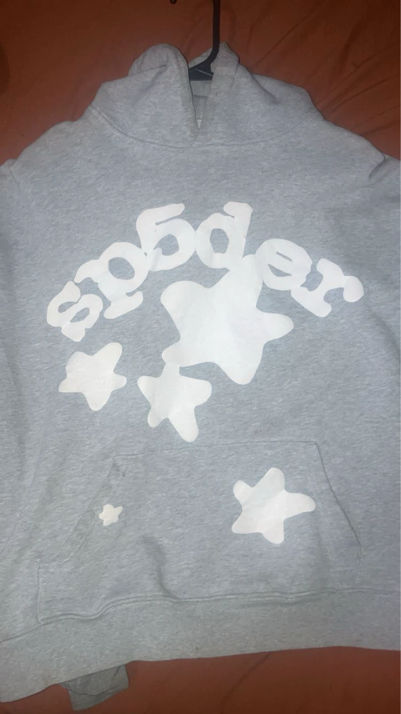 SP5DER Grey Hoodie with White Stars