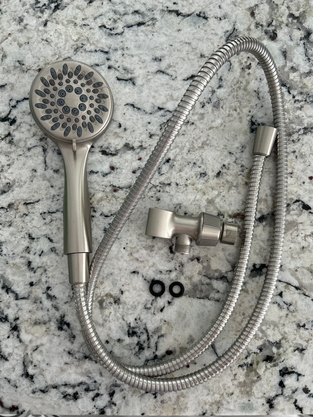 Brushed Nickel Handheld Shower Head with Hose