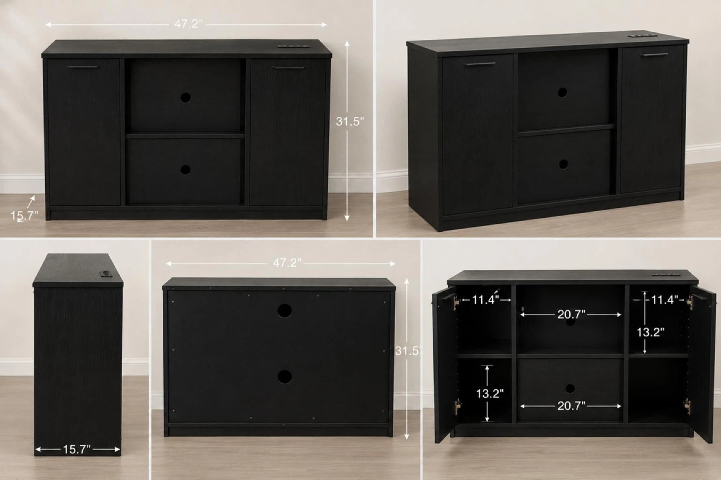 New Black Entertainment Console with Storage - photo 2