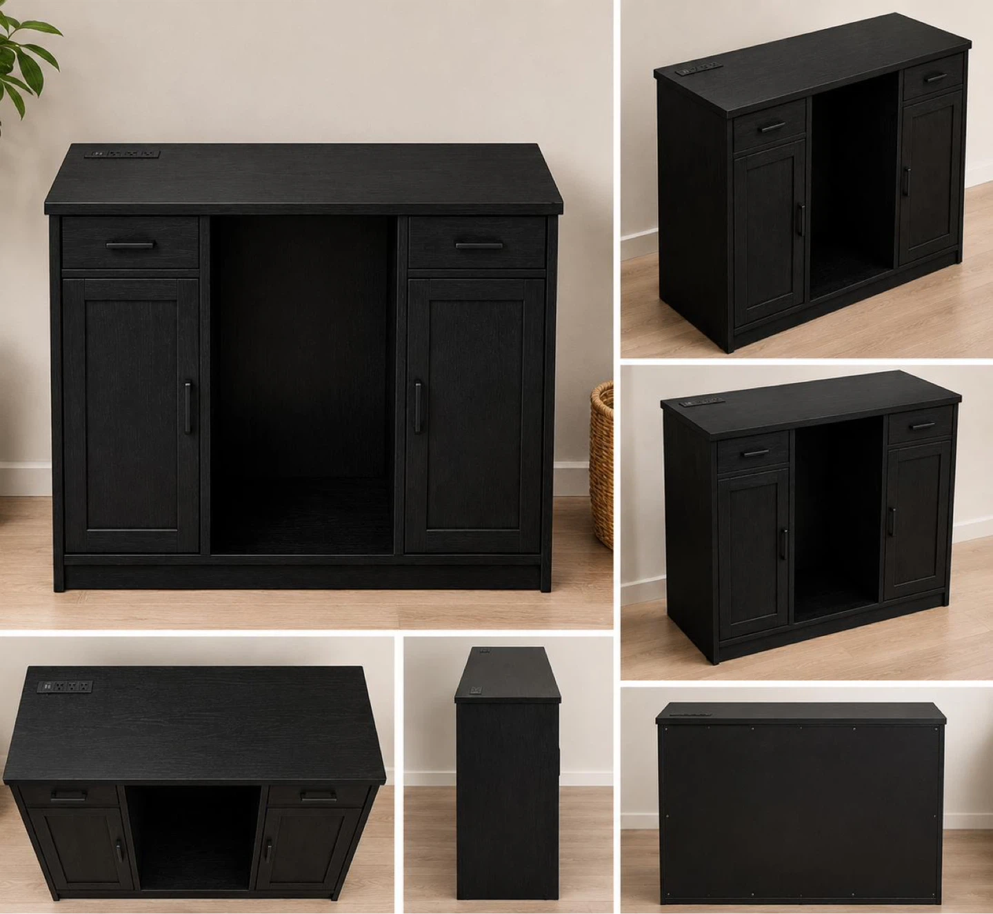 New Black Entertainment Console with Storage - photo 3