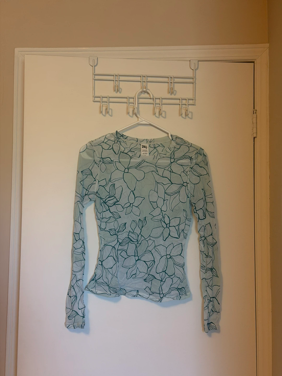Sheer Floral Long Sleeve Top