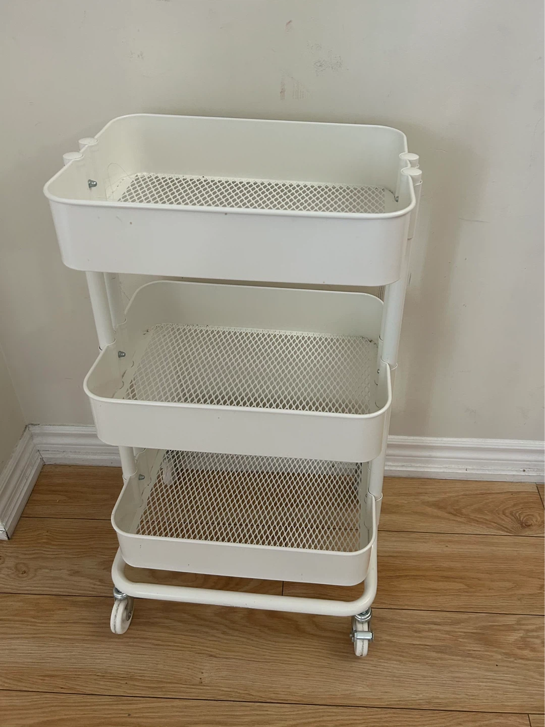 White 3-Tier Rolling Cart - photo 2