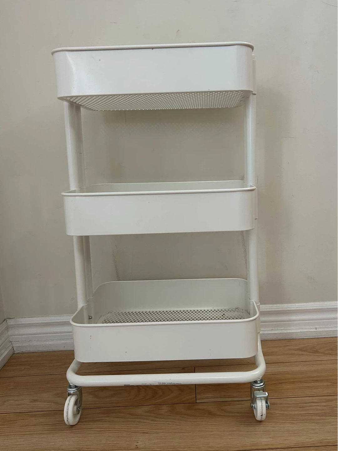 White 3-Tier Rolling Cart - photo 3