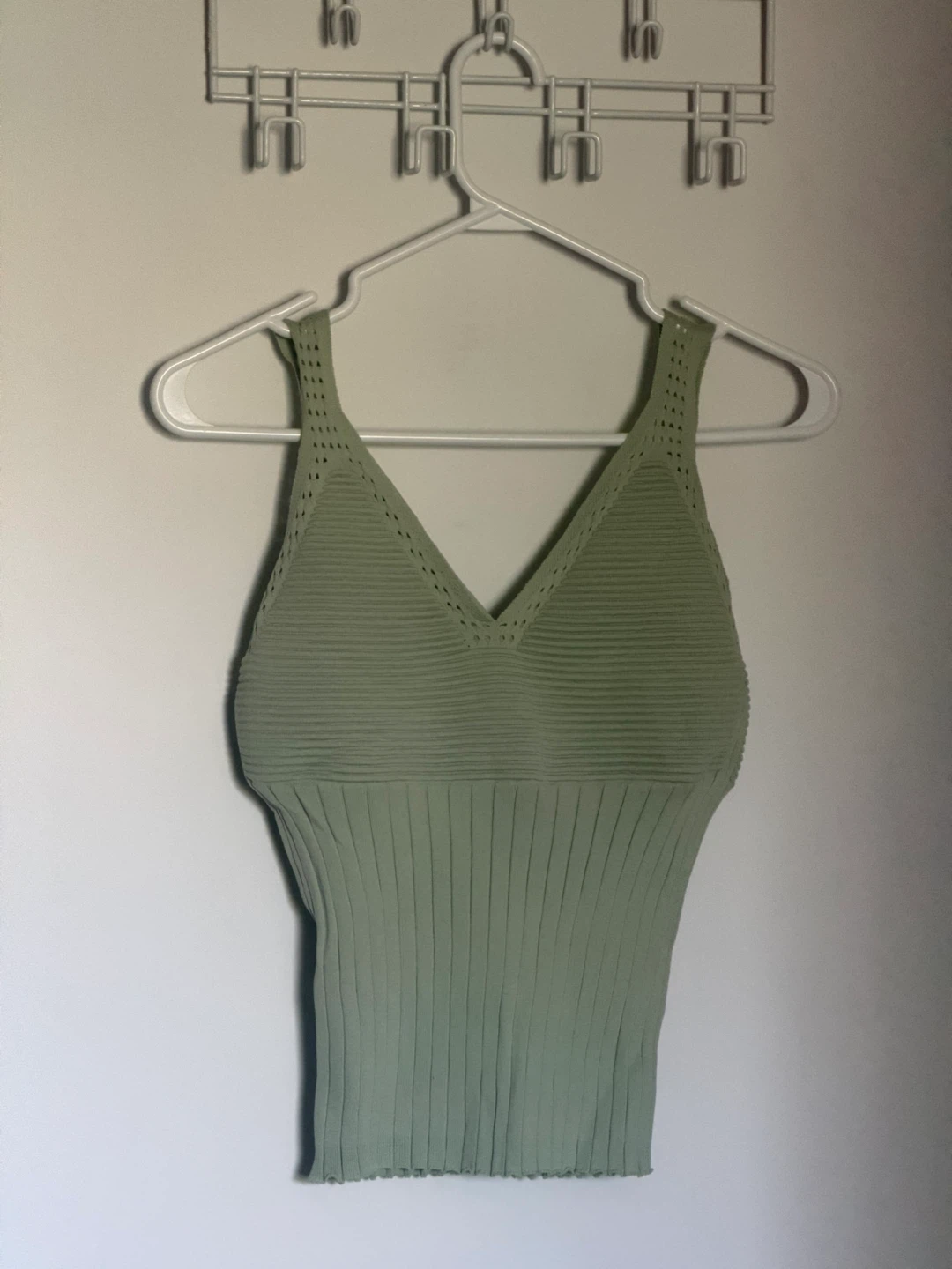 Sage Green Ribbed Knit Tank Top
