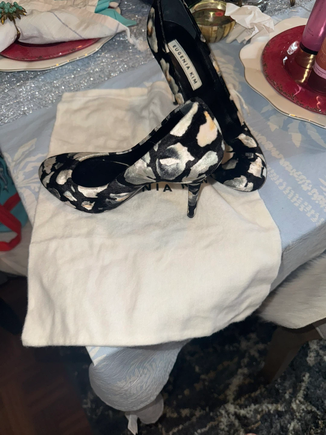 Eugenia Kim Black & White Floral Heels - photo 3