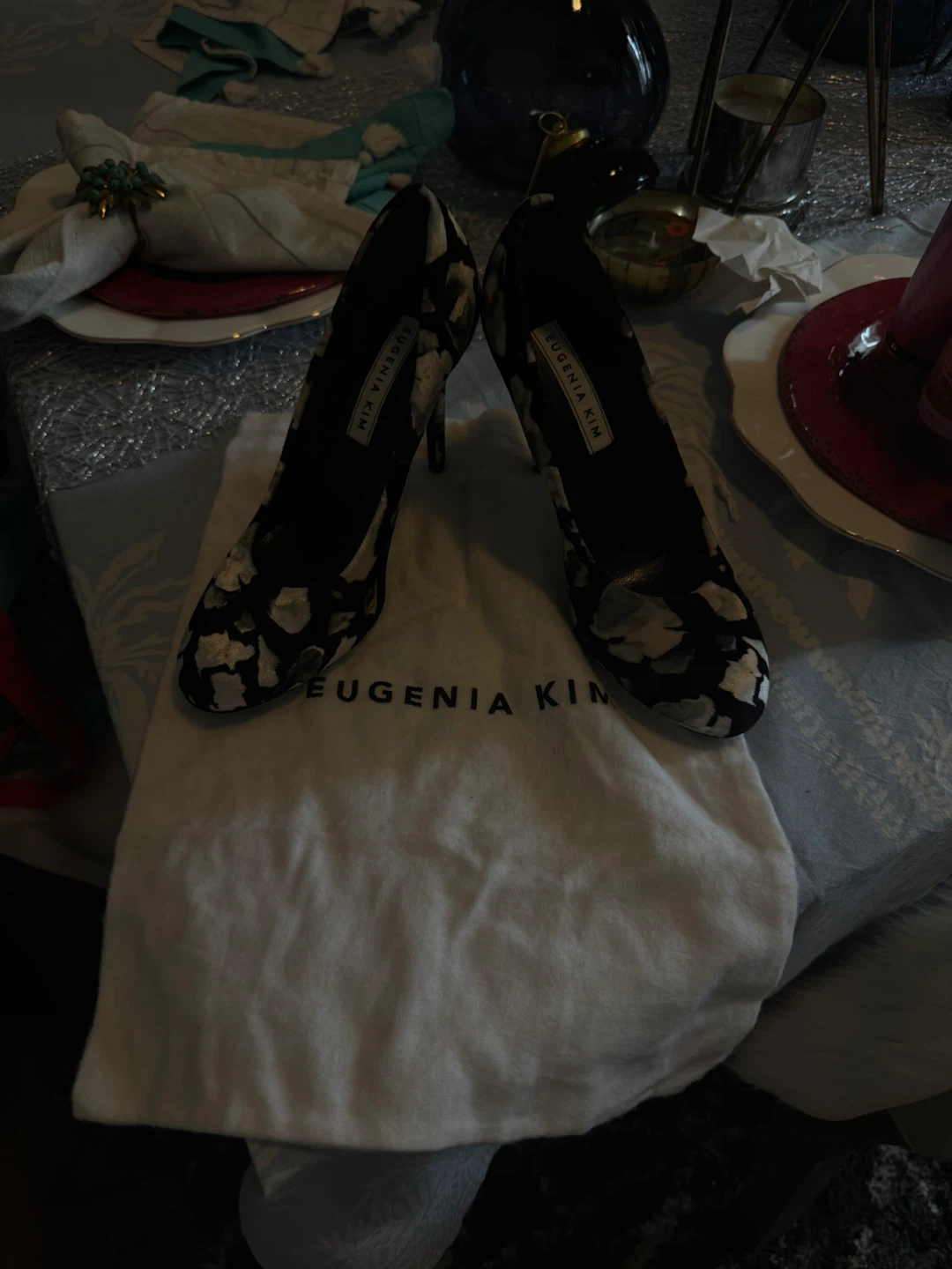 Eugenia Kim Black & White Floral Heels - photo 4