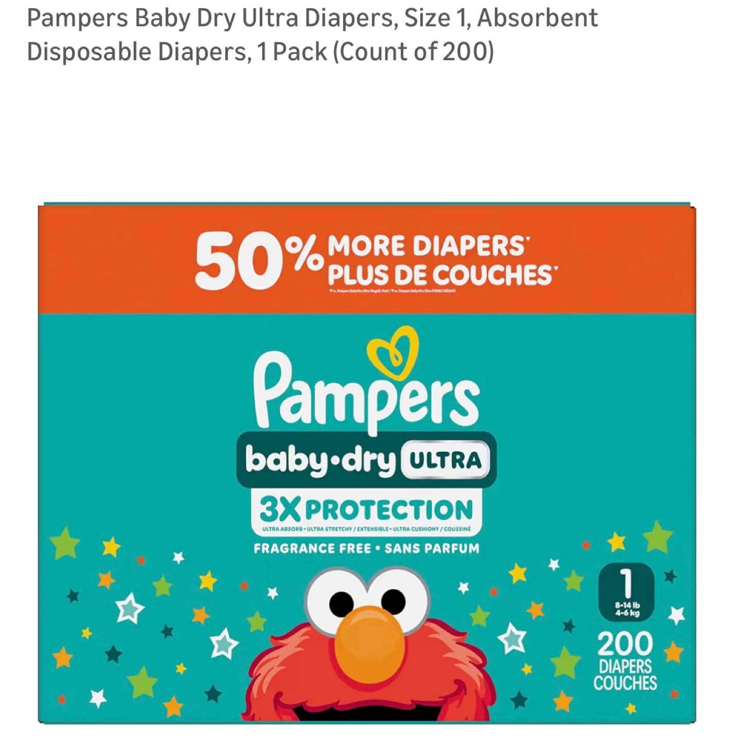 Pampers Baby Dry Ultra Diapers - Size 1, 200 Count
