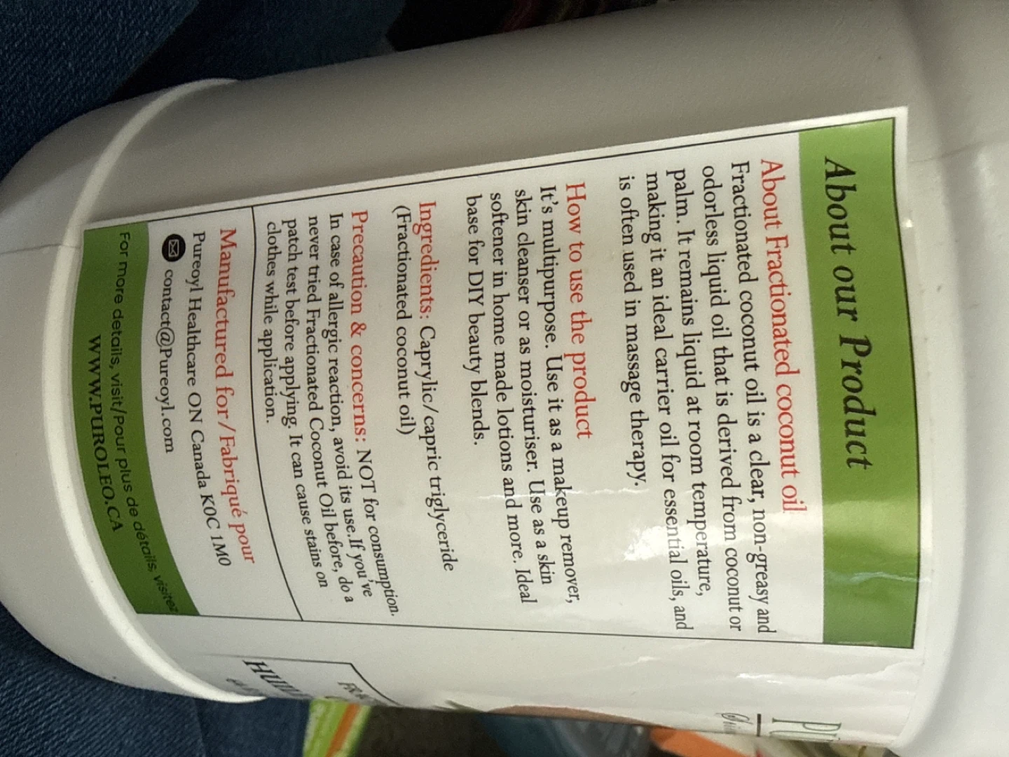 Puroleo Fractionated Coconut Oil - 64 oz - photo 2