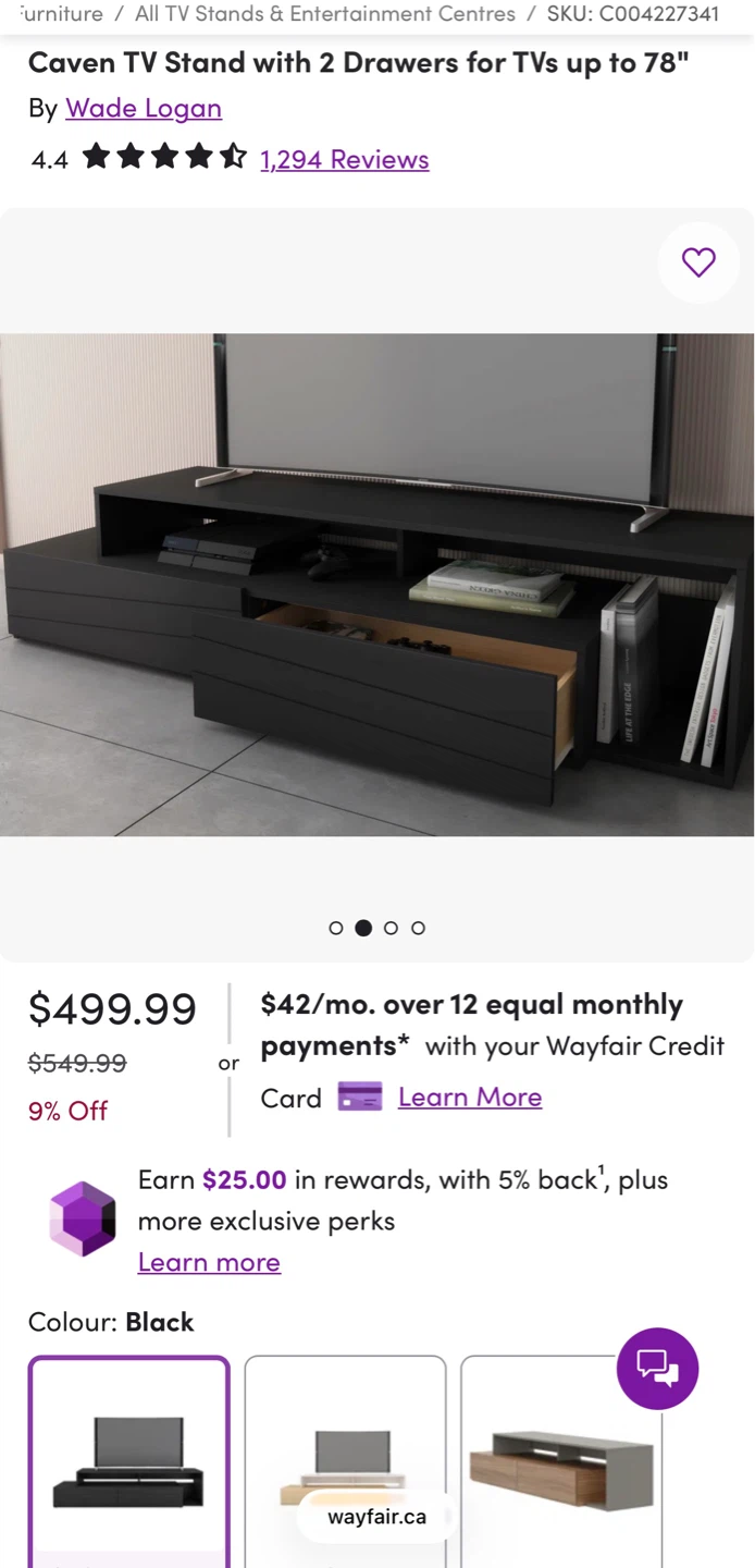 Modern TV Stand with Storage - 70" Wide - photo 4