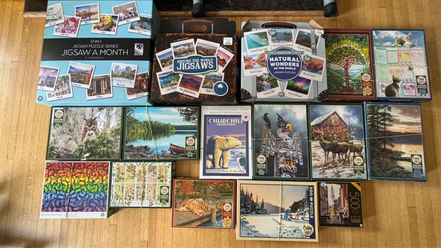 40 Assorted Jigsaw Puzzles - 500 to 1500 Pieces