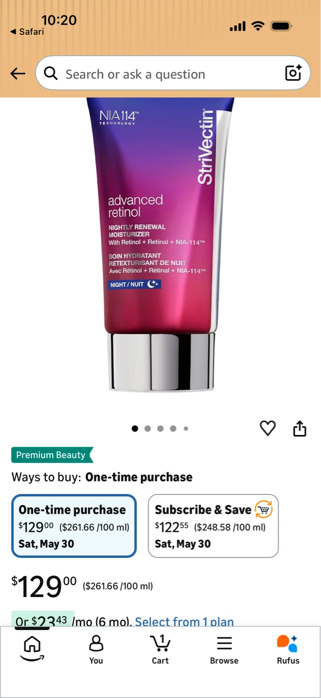Strivectin Advanced Retinol Nightly Renewal Moisturizer 100ml