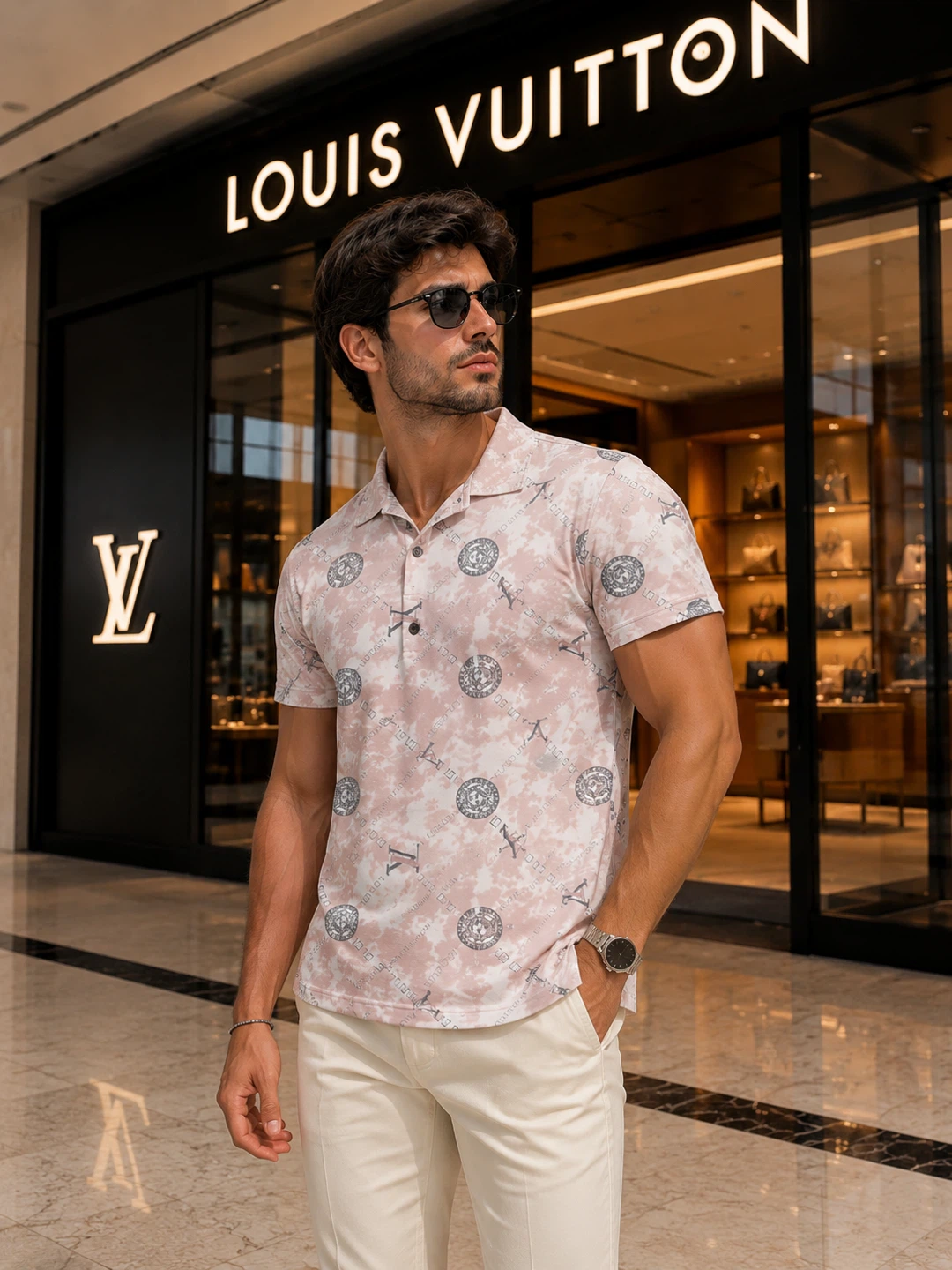 Louis Vuitton Monogram Print Polo Shirt - photo 5