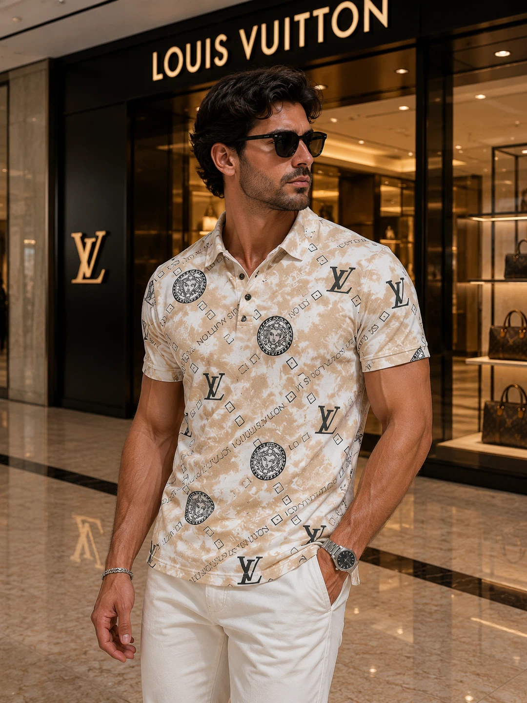 Louis Vuitton Monogram Print Polo Shirt - photo 4