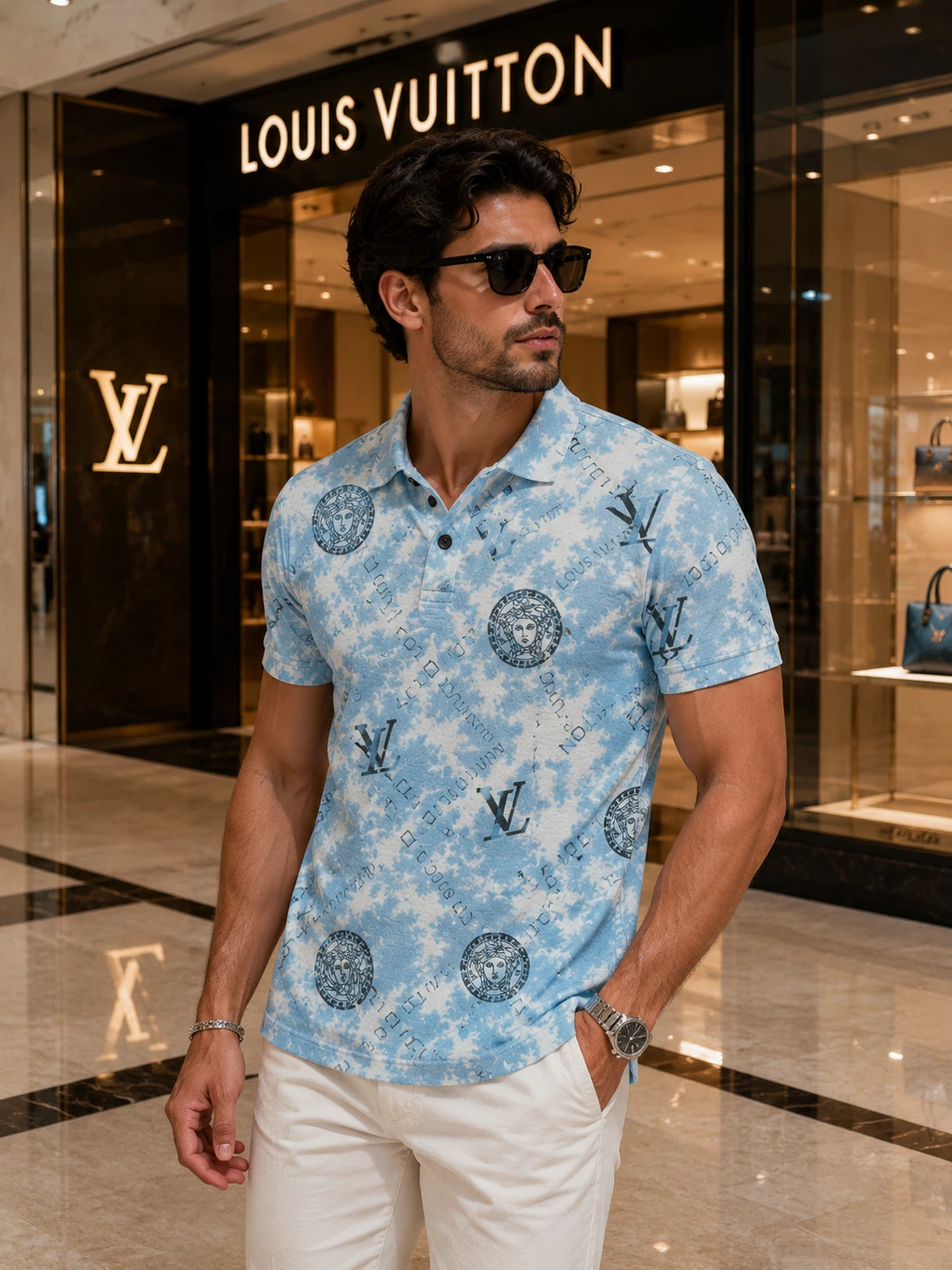 Louis Vuitton Monogram Print Polo Shirt - photo 3