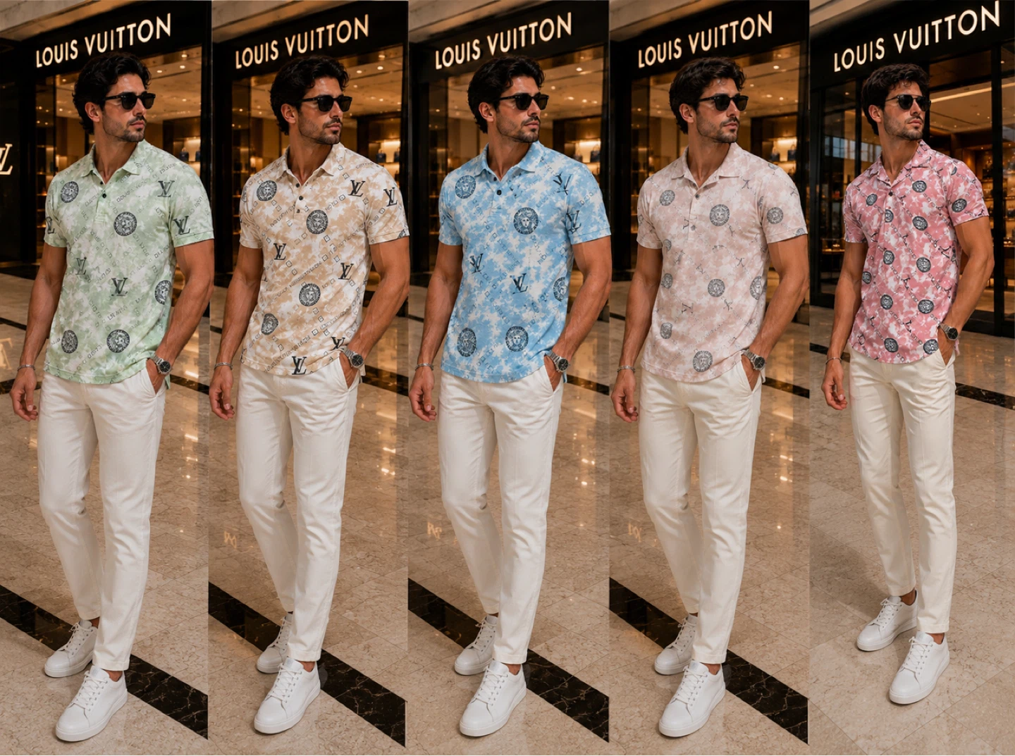 Louis Vuitton Monogram Print Polo Shirt