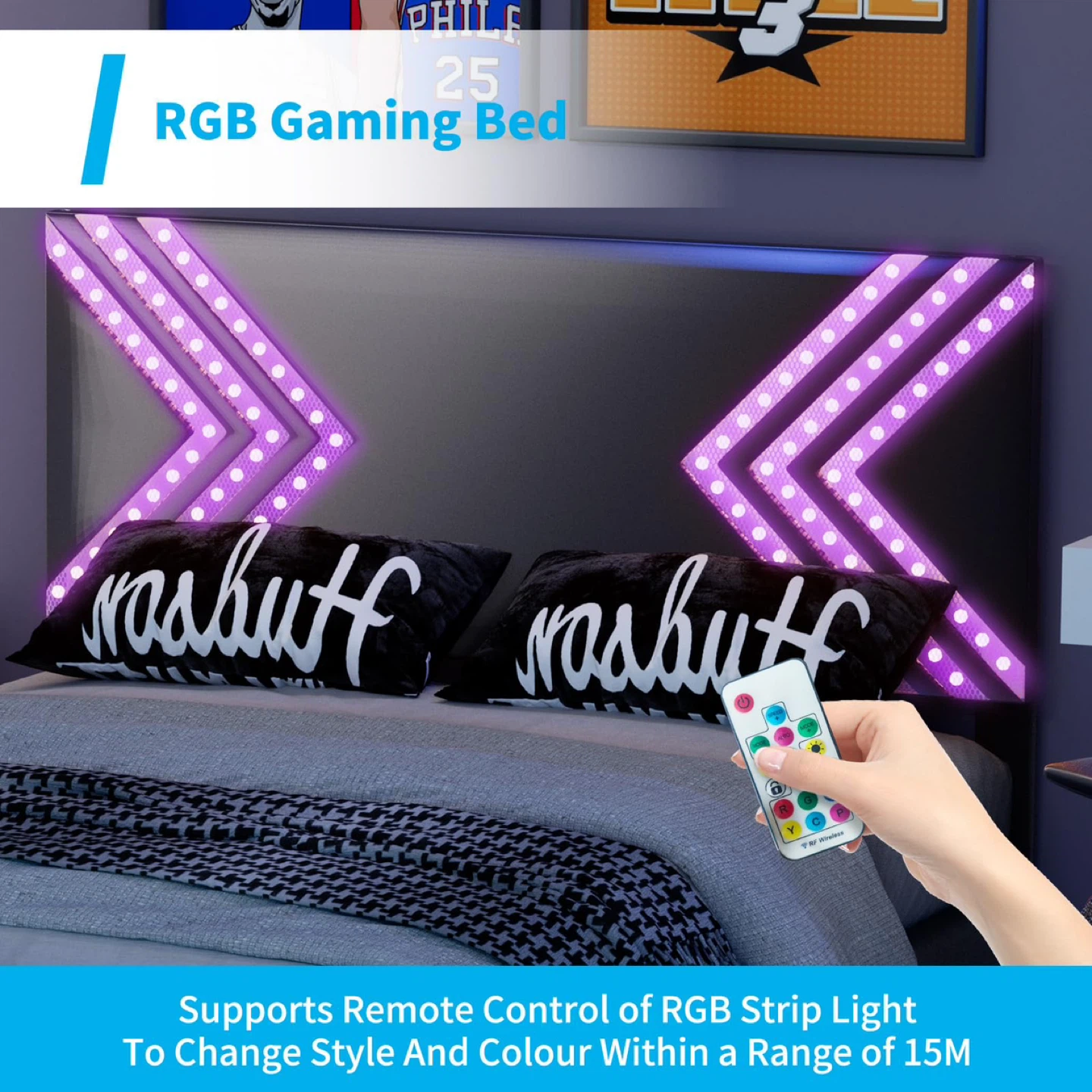 Mjkone Twin Bed RGB Gaming frame - photo 3