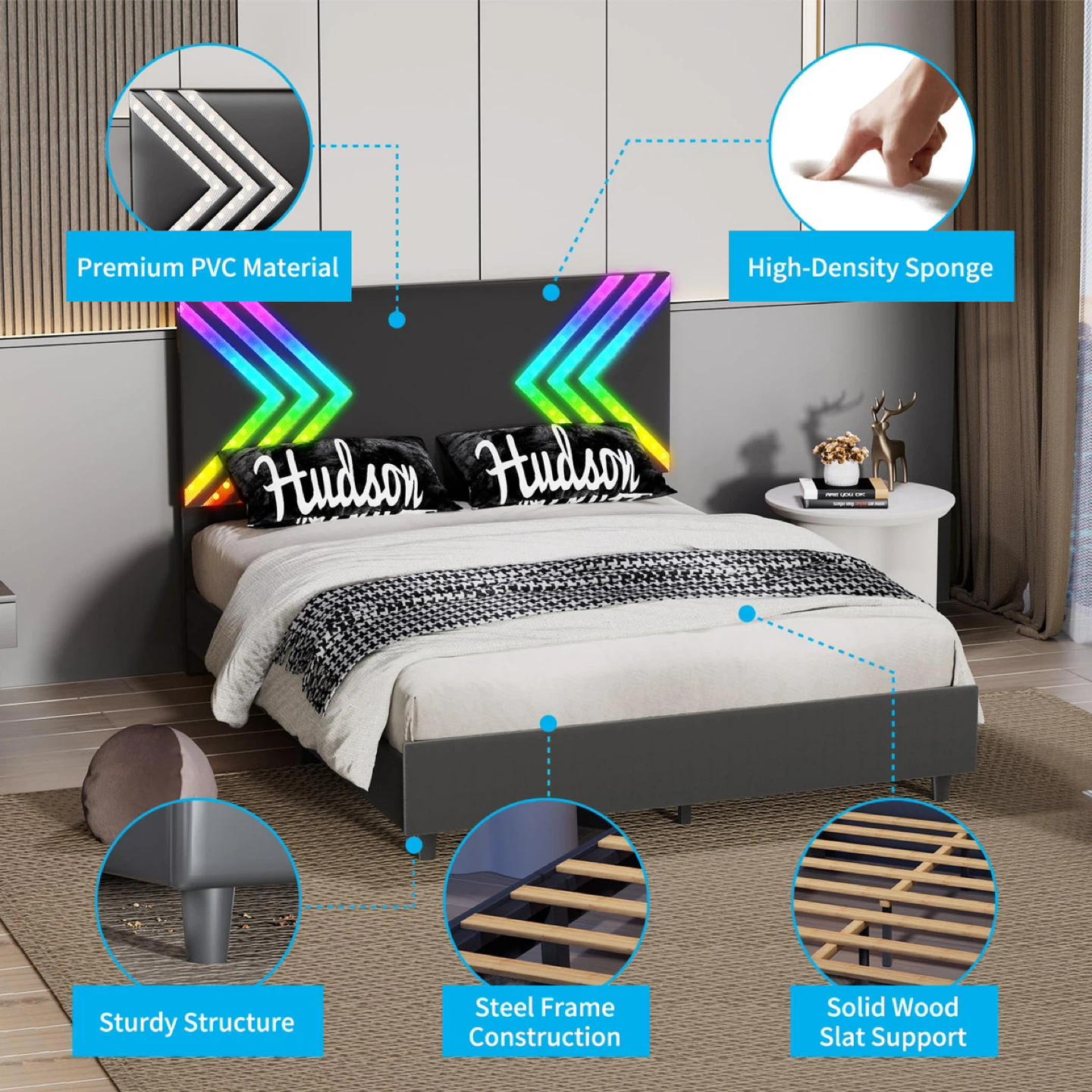 Mjkone Twin Bed RGB Gaming frame - photo 2
