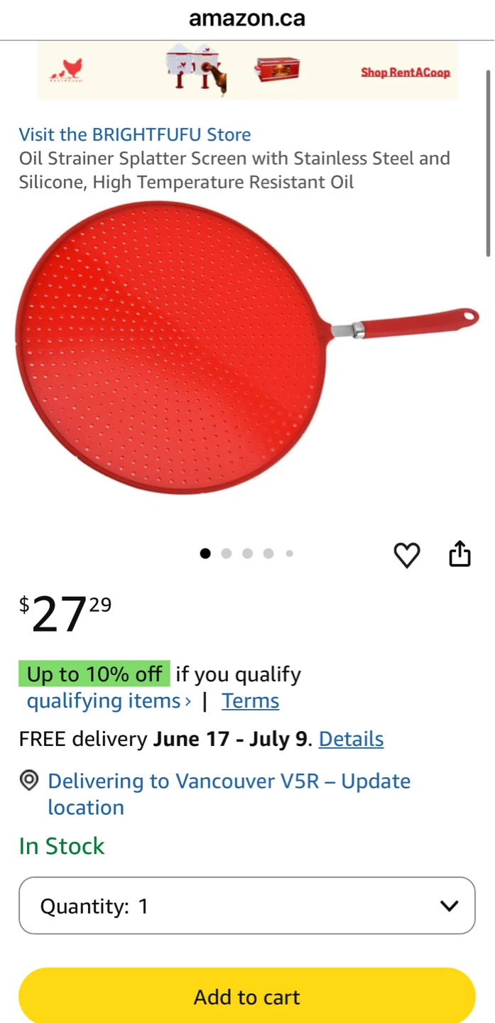 Red Stainless Steel & Silicone Splatter Screen - photo 5