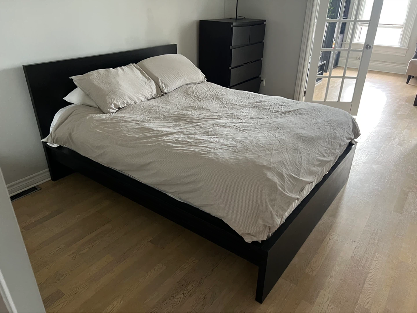 Black Queen Bed Frame with Storage Drawers